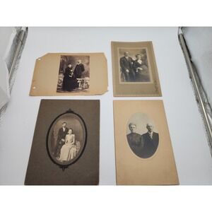 Antique Black And White Portraits- 4 Sets Of Couples- Victorian Era Cabinet Card